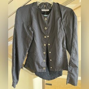 Vintage Armani black Button-Up 2 piece top & bolero jacket